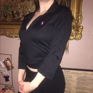ralph lauren sport black long sleeve sweater